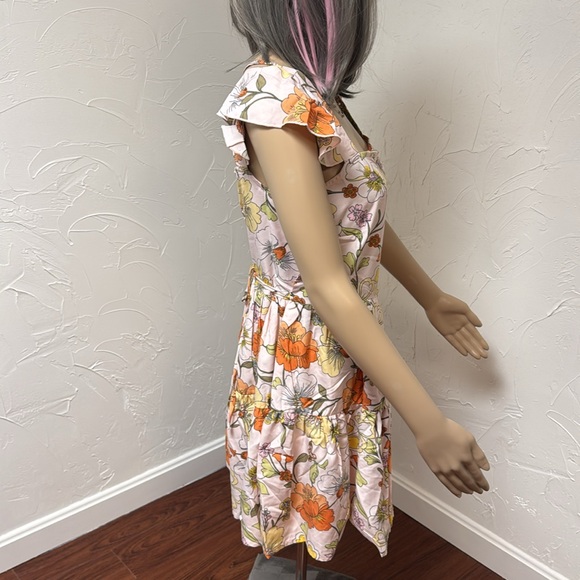 Lottie & Holly Floral Midi Dress with Ruffle Sleeves - Picture 3 of 15